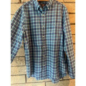 Vineyard Vines Mens Classic Fit Tucker Shirt Blue Plaid Long Sleeve Button Down